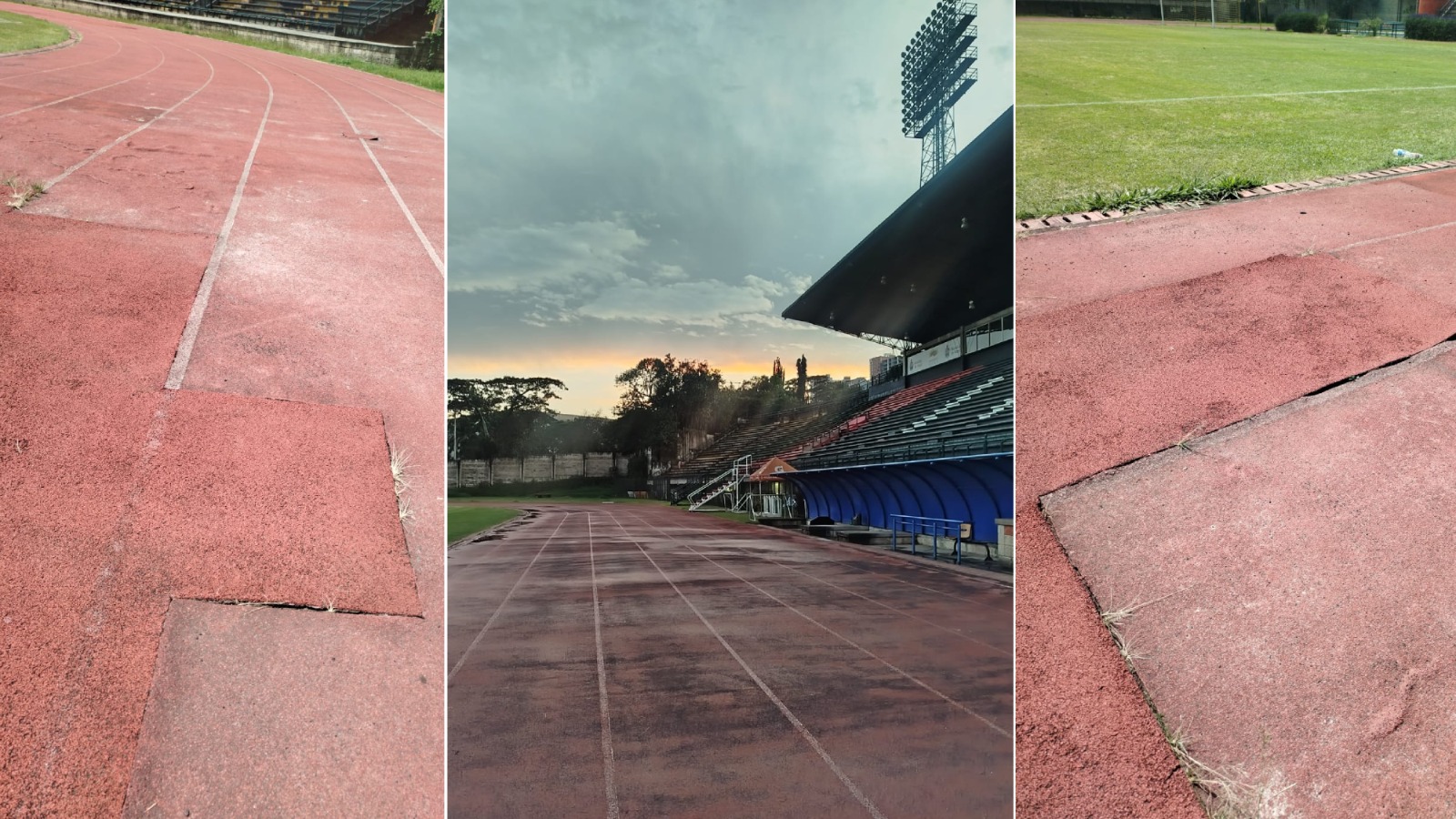 Deportistas denuncian el deplorable estado de la pista de atletismo del estadio Ditaires de Itagüí
