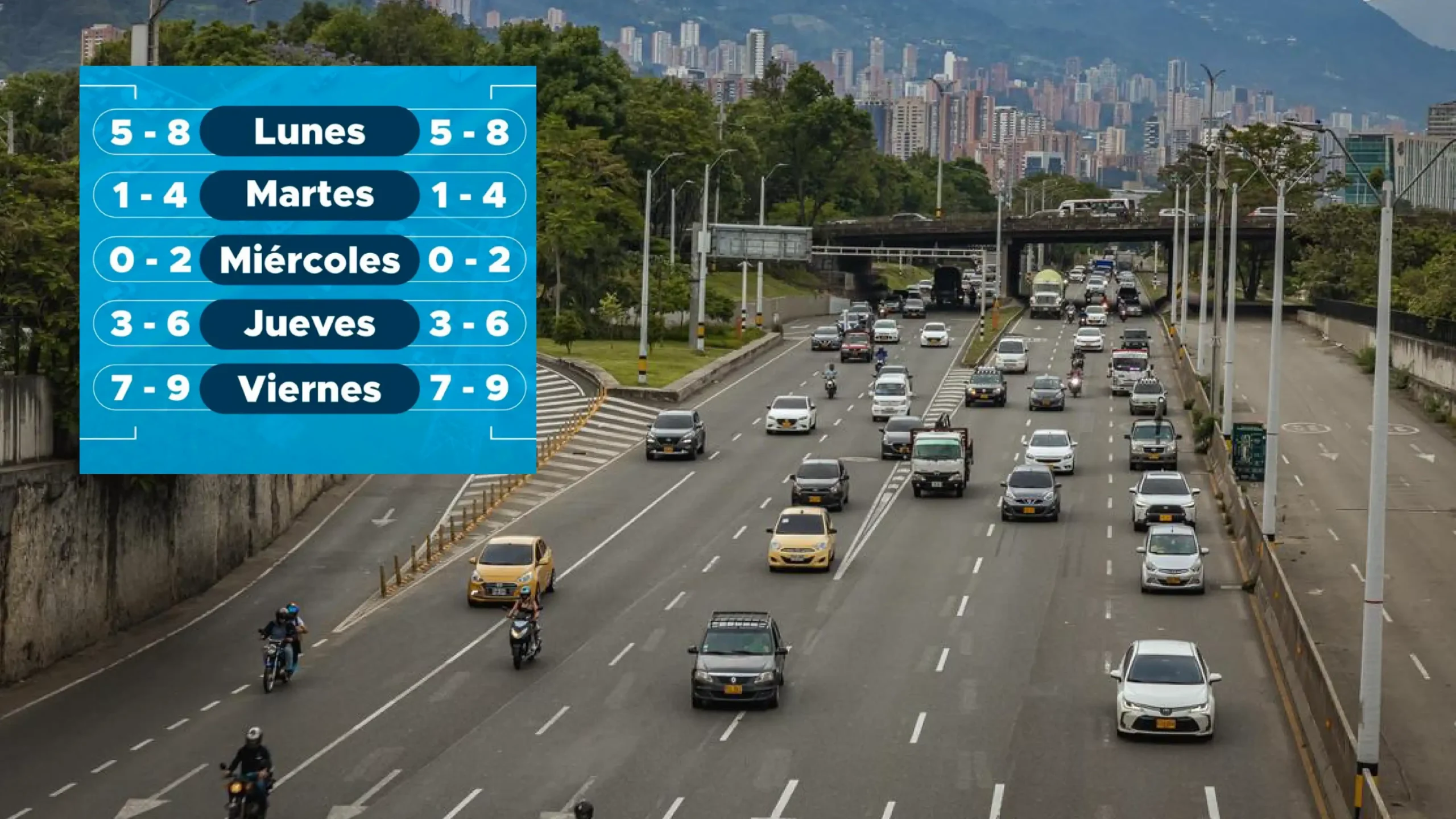 Atención conductores: desde el 3 de agosto rotará el nuevo pico y placa en Medellín y Valle de Aburrá