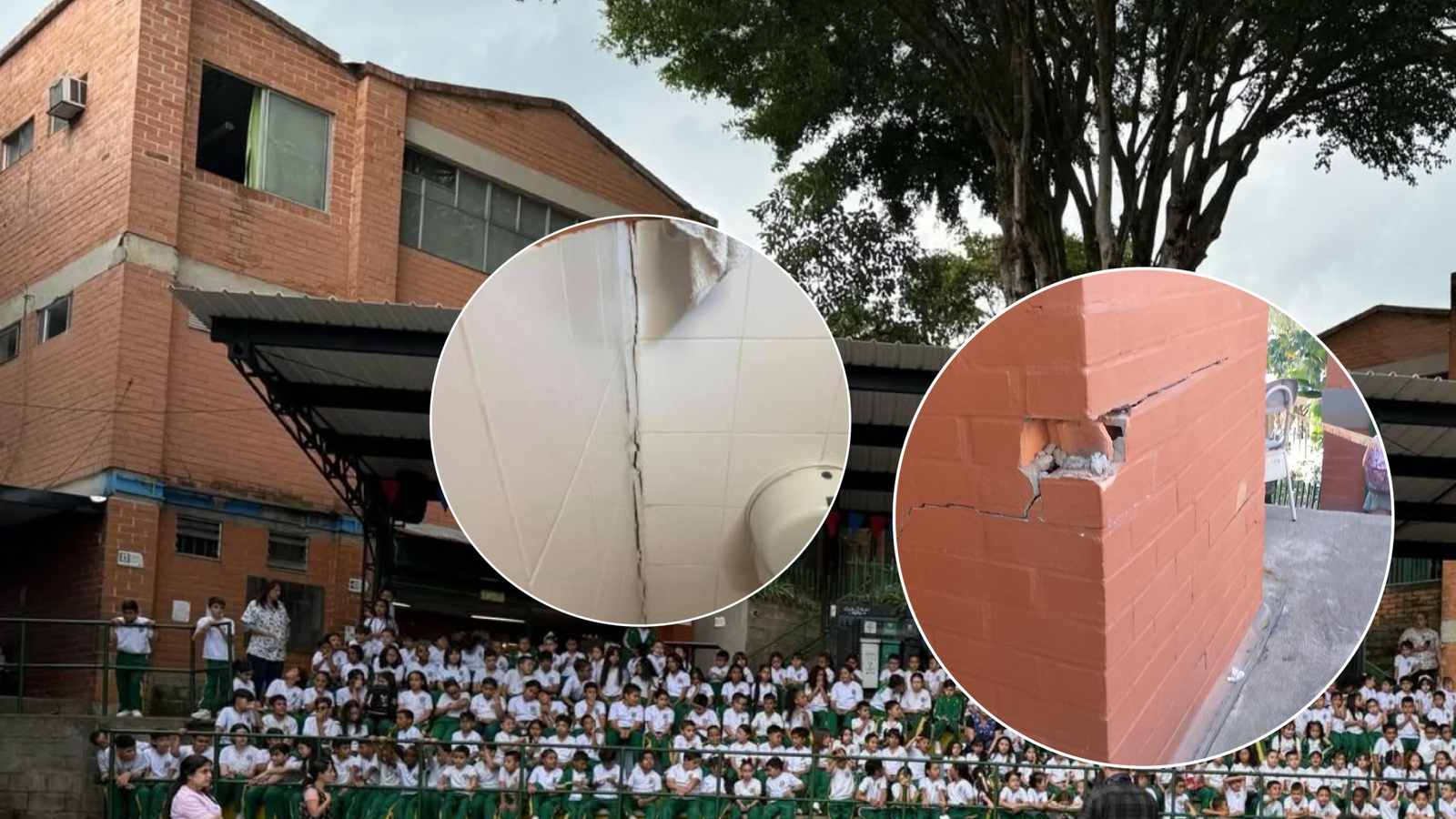 Grietas y daños en paredes genera preocupación en en I.E Compartir de San Antonio de Prado: Alcaldía de Medellín dice que no existe riesgo para estudiantes