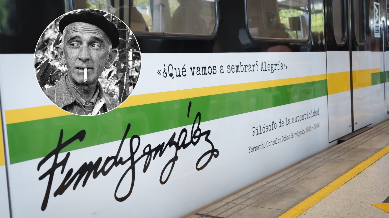Metro rinde homenaje al Brujo de Otraparte: un vagón lleva la firma de Fernando González, filósofo envigadeño