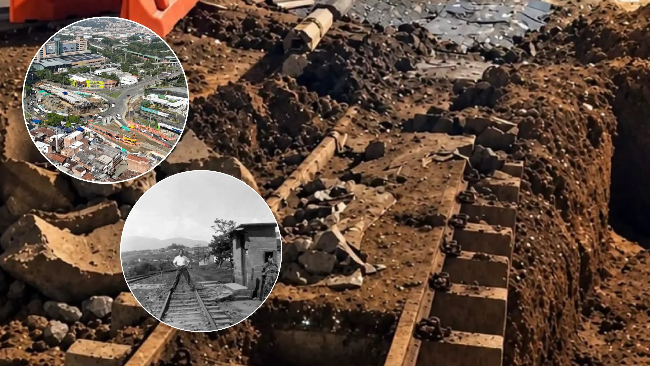 Así fue el hallazgo de tramo del antiguo Ferrocarril de Antioquia en obra del intercambio vial de Mayorca: no retrasará los trabajos
